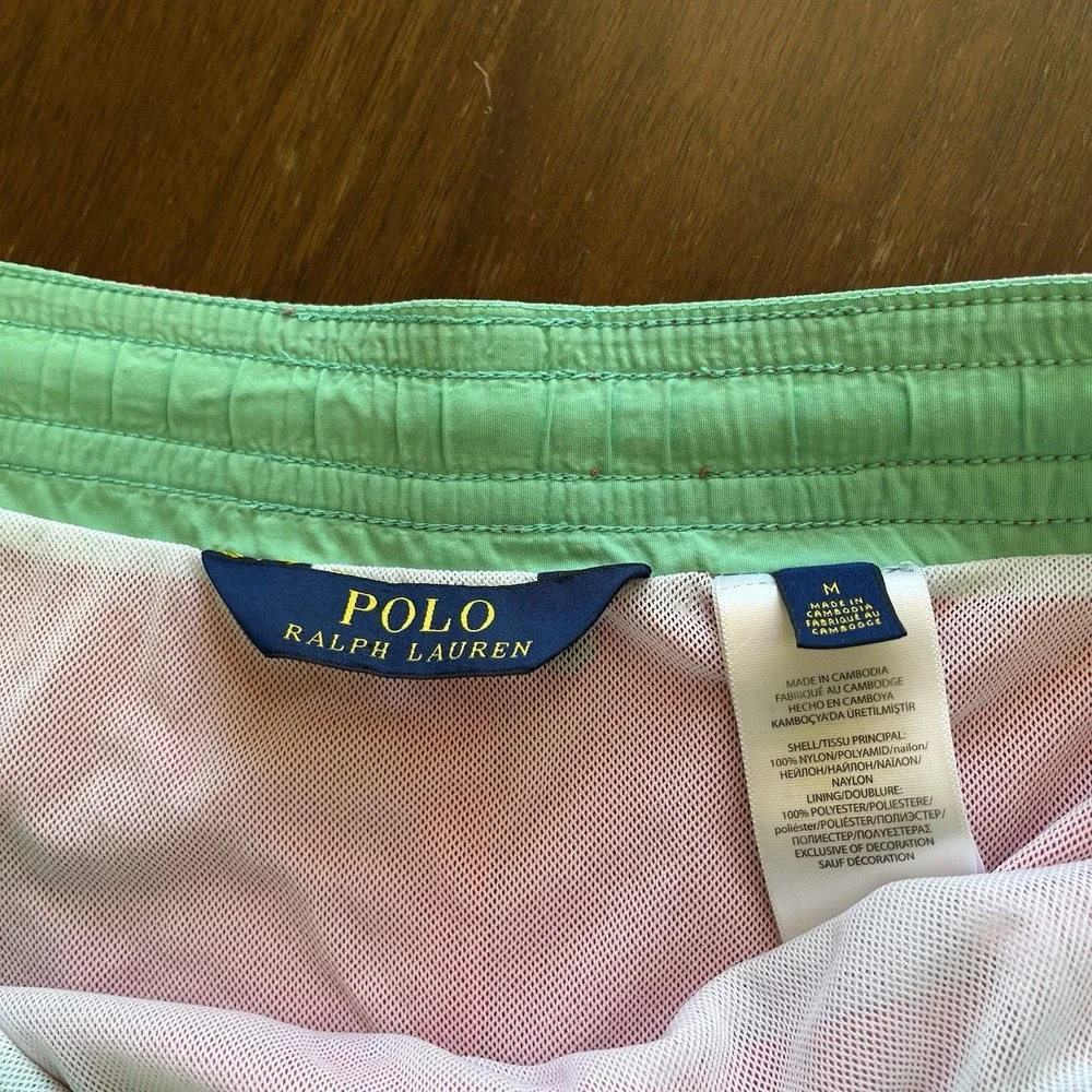 Polo Ralph Lauren Traveler Swim Trunks Mens Medium Pink Classic Mesh Lined 8